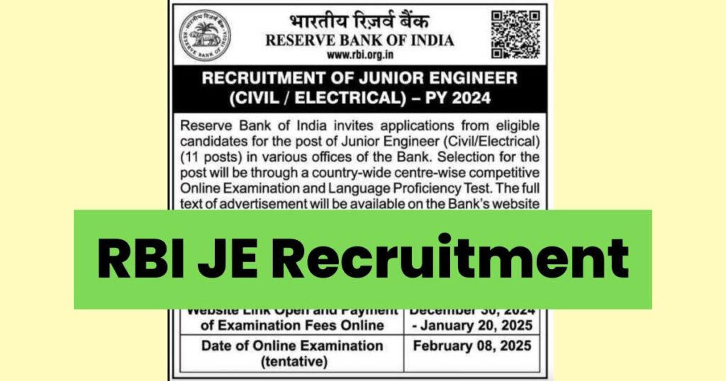 RBI JE Recruitment