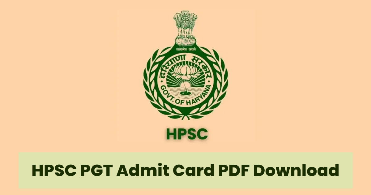 HPSC PGT Admit Card