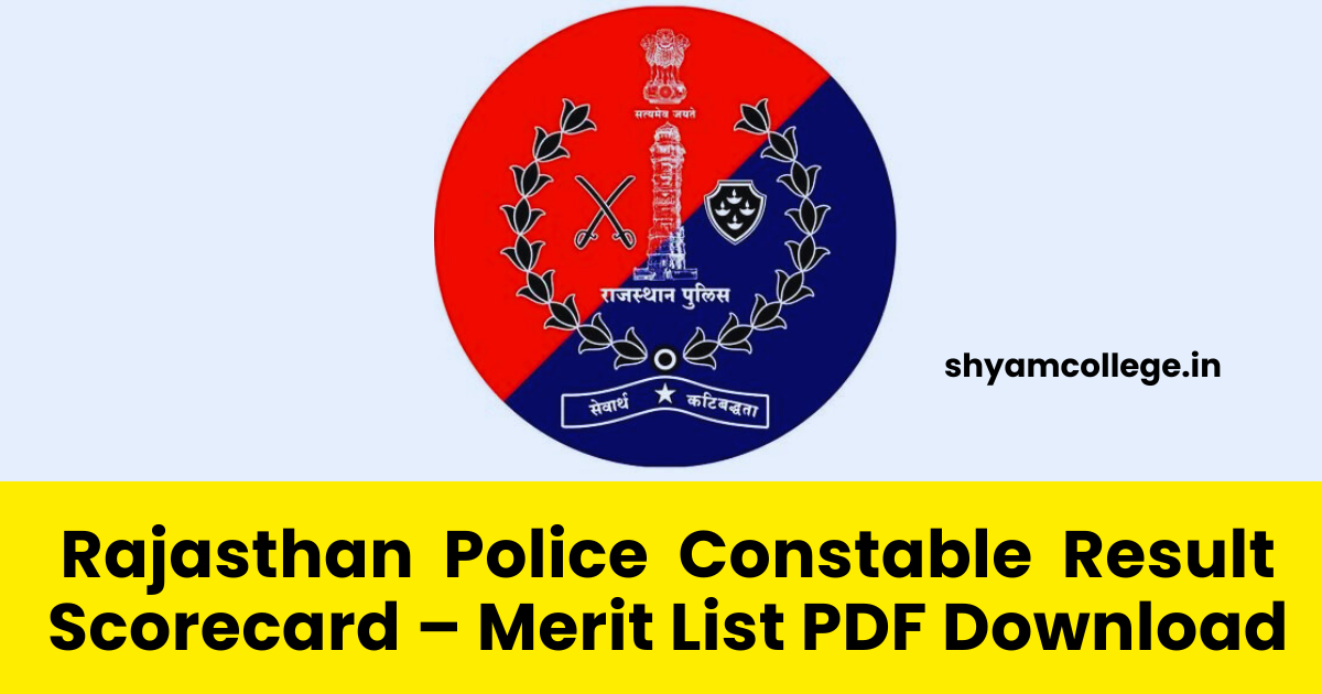 Rajasthan Police Constable Result