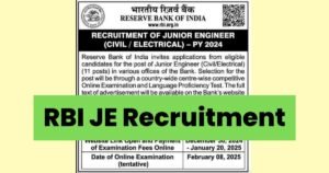 RBI JE Recruitment
